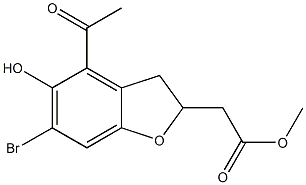 [(4-Acetyl-6-bromo-2,3-dihydro-5-hydroxybenzofuran)-2-yl]acetic acid methyl ester 구조식 이미지