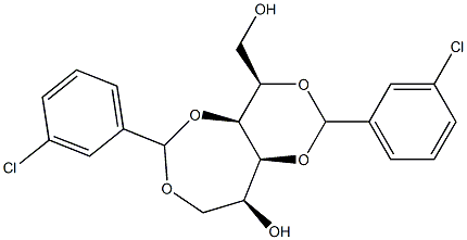 2-O,4-O:3-O,6-O-Bis(3-chlorobenzylidene)-L-glucitol 구조식 이미지