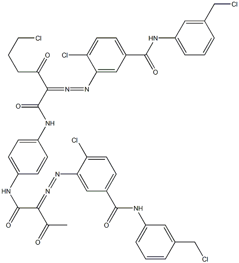 3,3'-[2-(2-Chloroethyl)-1,4-phenylenebis[iminocarbonyl(acetylmethylene)azo]]bis[N-[3-(chloromethyl)phenyl]-4-chlorobenzamide] Structure