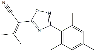 2-(3-Mesityl-1,2,4-oxadiazol-5-yl)-3,3-dimethylacrylonitrile 구조식 이미지