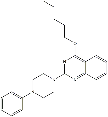 2-[4-Phenyl-1-piperazinyl]-4-pentyloxyquinazoline 구조식 이미지