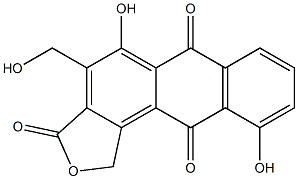 4-(Hydroxymethyl)-5,10-dihydroxyanthra[1,2-c]furan-3,6,11(1H)-trione Structure
