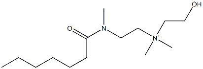 2-(N-Heptanoyl-N-methylamino)-N-(2-hydroxyethyl)-N,N-dimethylethanaminium 구조식 이미지