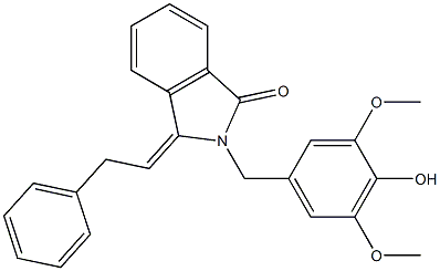 2-(4-Hydroxy-3,5-dimethoxybenzyl)-3-(2-phenylethylidene)-2H-isoindol-1-one 구조식 이미지