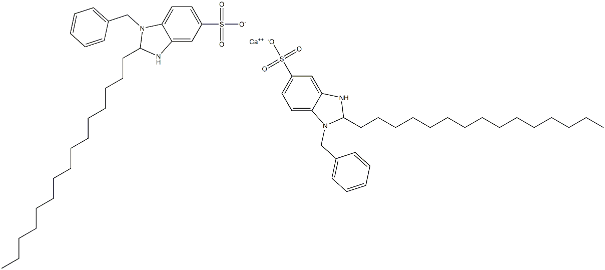 Bis(1-benzyl-2,3-dihydro-2-pentadecyl-1H-benzimidazole-5-sulfonic acid)calcium salt 구조식 이미지