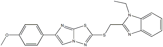 2-[(1-Ethyl-1H-benzimidazol-2-yl)methylthio]-6-(4-methoxyphenyl)imidazo[2,1-b][1,3,4]thiadiazole 구조식 이미지