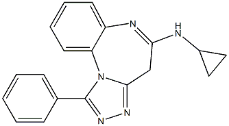 1-Phenyl-5-(cyclopropylamino)-4H-[1,2,4]triazolo[4,3-a][1,5]benzodiazepine 구조식 이미지