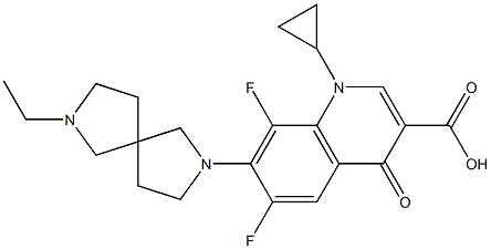 1-Cyclopropyl-1,4-dihydro-6,8-difluoro-7-(7-ethyl-2,7-diazaspiro[4.4]nonan-2-yl)-4-oxoquinoline-3-carboxylic acid Structure