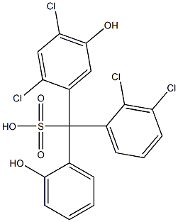 (2,3-Dichlorophenyl)(2,4-dichloro-5-hydroxyphenyl)(2-hydroxyphenyl)methanesulfonic acid 구조식 이미지