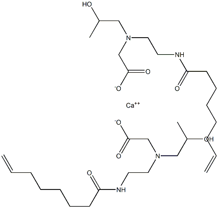 Bis[N-(2-hydroxypropyl)-N-[2-(7-octenoylamino)ethyl]aminoacetic acid]calcium salt Structure