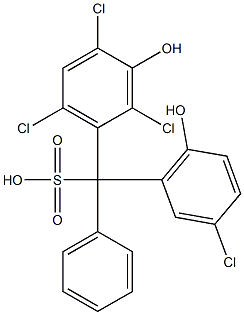 (3-Chloro-6-hydroxyphenyl)(2,4,6-trichloro-3-hydroxyphenyl)phenylmethanesulfonic acid Structure