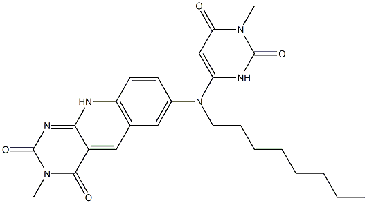 2,3,4,10-Tetrahydro-3-methyl-7-[N-[(1,2,3,6-tetrahydro-1-methyl-2,6-dioxopyrimidin)-4-yl]-N-octylamino]pyrimido[4,5-b]quinoline-2,4-dione Structure