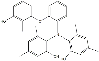 N,N-Bis(6-hydroxy-2,4-dimethylphenyl)-2-(3-hydroxy-2-methylphenoxy)benzenamine 구조식 이미지