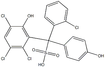 (2-Chlorophenyl)(2,3,5-trichloro-6-hydroxyphenyl)(4-hydroxyphenyl)methanesulfonic acid Structure