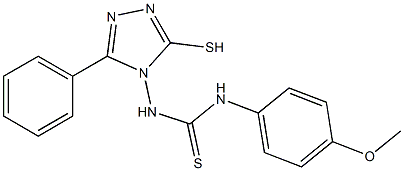 4-[[(4-Methoxyphenyl)thiocarbamoyl]amino]-5-phenyl-4H-1,2,4-triazole-3-thiol 구조식 이미지