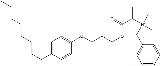 N,N-Dimethyl-N-benzyl-N-[1-[[3-(4-octylphenyloxy)propyl]oxycarbonyl]ethyl]aminium Structure