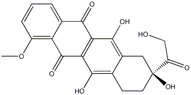 (8S)-8-Glycoloyl-6,8,11-trihydroxy-7,8,9,10-tetrahydro-1-methoxynaphthacene-5,12-dione 구조식 이미지