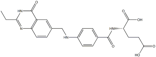 (2S)-2-[4-[N-[(3,4-Dihydro-2-ethyl-4-oxoquinazolin)-6-ylmethyl]amino]benzoylamino]glutaric acid 구조식 이미지