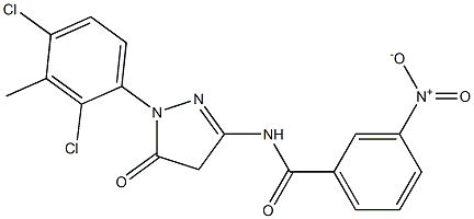 1-(2,4-Dichloro-3-methylphenyl)-3-(3-nitrobenzoylamino)-5(4H)-pyrazolone 구조식 이미지