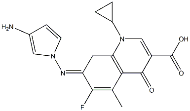 1-Cyclopropyl-4-oxo-5-methyl-6-fluoro-7-(3-aminopyrrolizino)-1,4-dihydroquinoline-3-carboxylic acid 구조식 이미지