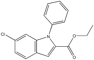 1-Phenyl-6-chloro-1H-indole-2-carboxylic acid ethyl ester Structure
