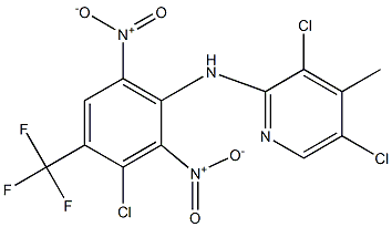 3,5-Dichloro-4-methyl-N-(3-chloro-4-trifluoromethyl-2,6-dinitrophenyl)pyridin-2-amine Structure