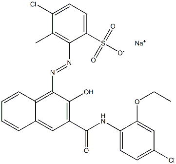 4-Chloro-3-methyl-2-[[3-[[(4-chloro-2-ethoxyphenyl)amino]carbonyl]-2-hydroxy-1-naphtyl]azo]benzenesulfonic acid sodium salt Structure