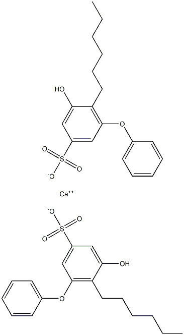 Bis(5-hydroxy-6-hexyl[oxybisbenzene]-3-sulfonic acid)calcium salt 구조식 이미지