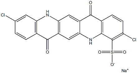 3,10-Dichloro-5,7,12,14-tetrahydro-7,14-dioxoquino[2,3-b]acridine-4-sulfonic acid sodium salt 구조식 이미지