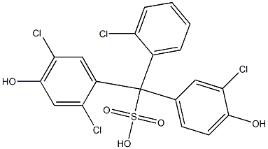 (2-Chlorophenyl)(3-chloro-4-hydroxyphenyl)(2,5-dichloro-4-hydroxyphenyl)methanesulfonic acid Structure