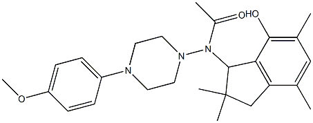 2,3-Dihydro-3-[[4-(4-methoxyphenyl)-1-piperazinyl]acetylamino]-2,2,5,7-tetramethyl-1H-inden-4-ol Structure