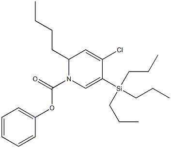 4-Chloro-1,2-dihydro-2-butyl-5-(tripropylsilyl)pyridine-1-carboxylic acid phenyl ester 구조식 이미지