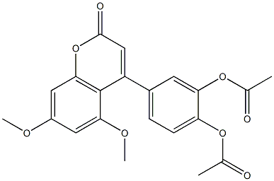 4-(3,4-Diacetoxyphenyl)-5,7-dimethoxycoumarin 구조식 이미지