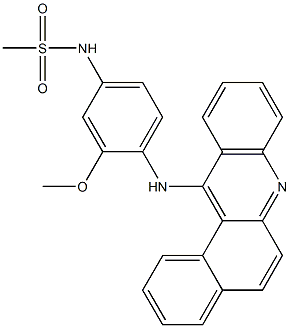 N-[3-Methoxy-4-[[benz[a]acridin-12-yl]amino]phenyl]methanesulfonamide 구조식 이미지