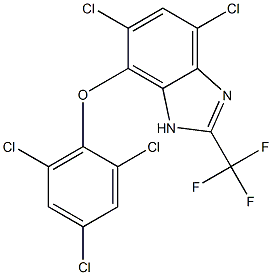 4,6-Dichloro-7-(2,4,6-trichlorophenoxy)-2-trifluoromethyl-1H-benzimidazole 구조식 이미지