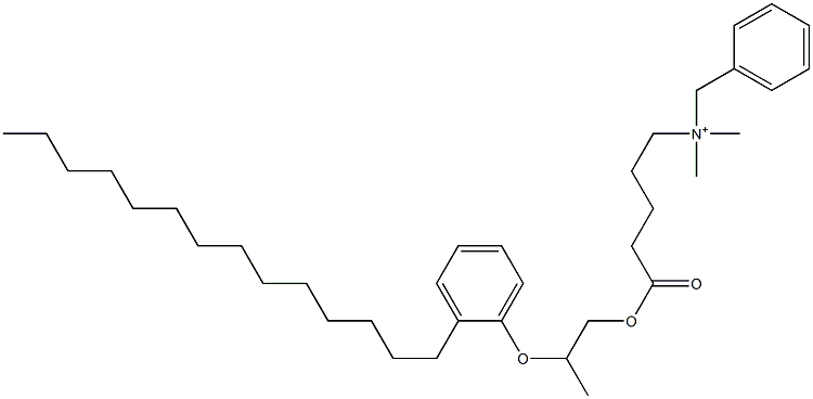 N,N-Dimethyl-N-benzyl-N-[4-[[2-(2-tetradecylphenyloxy)propyl]oxycarbonyl]butyl]aminium Structure