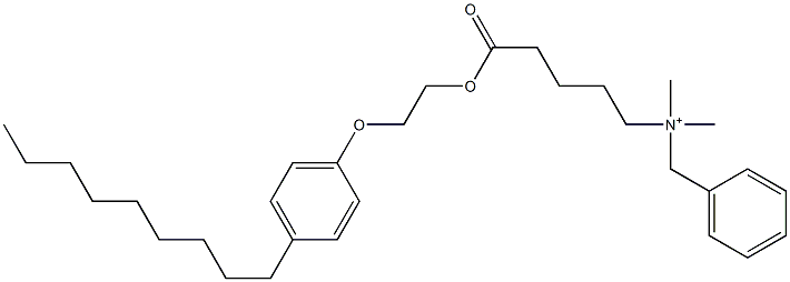 N,N-Dimethyl-N-benzyl-N-[4-[[2-(4-nonylphenyloxy)ethyl]oxycarbonyl]butyl]aminium 구조식 이미지