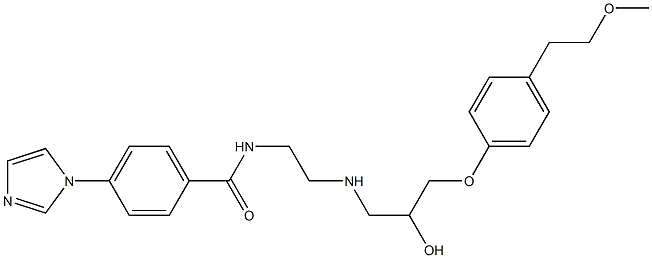 4-(1H-Imidazol-1-yl)-N-[2-[2-hydroxy-3-[4-(2-methoxyethyl)phenoxy]propylamino]ethyl]benzamide 구조식 이미지