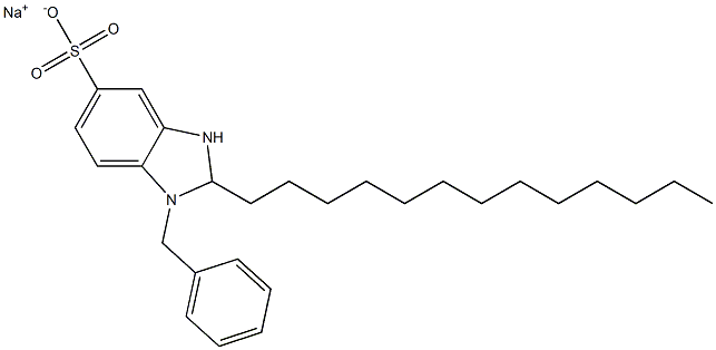 1-Benzyl-2,3-dihydro-2-tridecyl-1H-benzimidazole-5-sulfonic acid sodium salt 구조식 이미지