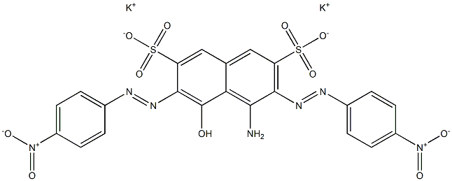 4-Amino-5-hydroxy-3,6-bis(p-nitrophenylazo)-2,7-naphthalenedisulfonic acid dipotassium salt Structure