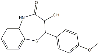 2,3-Dihydro-2-(4-methoxyphenyl)-3-hydroxy-1,5-benzothiazepin-4(5H)-one 구조식 이미지