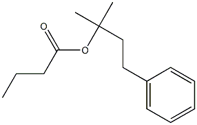 Butyric acid 1,1-dimethyl-3-phenylpropyl ester Structure