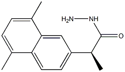 [S,(+)]-2-(5,8-Dimethyl-2-naphtyl)propionic acid hydrazide 구조식 이미지