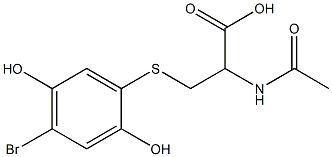 2-Acetylamino-3-(4-bromo-2,5-dihydroxyphenylthio)propionic acid Structure