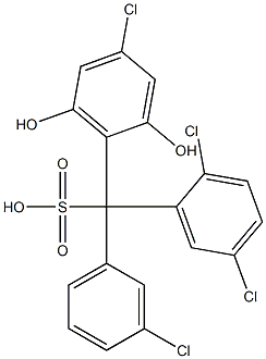 (3-Chlorophenyl)(2,5-dichlorophenyl)(4-chloro-2,6-dihydroxyphenyl)methanesulfonic acid Structure