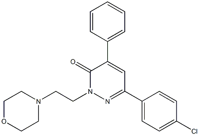 4-Phenyl-6-(4-chlorophenyl)-2-(2-morpholinoethyl)pyridazin-3(2H)-one 구조식 이미지