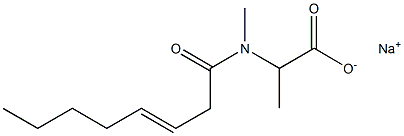 2-[N-Methyl-N-(3-octenoyl)amino]propionic acid sodium salt 구조식 이미지