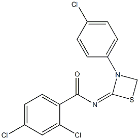 N-[3-(4-Chlorophenyl)-1,3-thiazetidin-2-ylidene]-2,4-dichlorobenzamide Structure