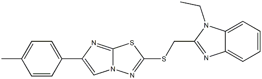 2-[(1-Ethyl-1H-benzimidazol-2-yl)methylthio]-6-(4-methylphenyl)imidazo[2,1-b][1,3,4]thiadiazole 구조식 이미지