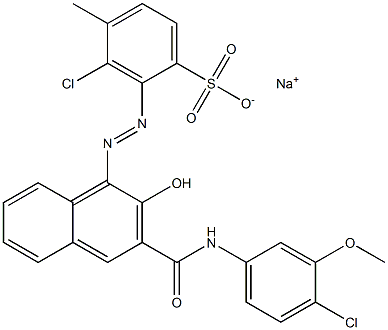 3-Chloro-4-methyl-2-[[3-[[(4-chloro-3-methoxyphenyl)amino]carbonyl]-2-hydroxy-1-naphtyl]azo]benzenesulfonic acid sodium salt Structure